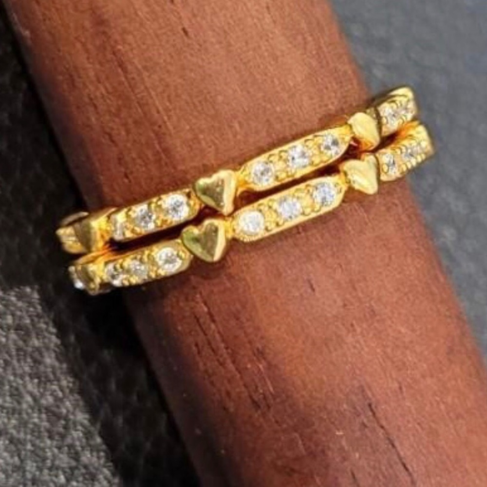3 band stackable rings with diamonds